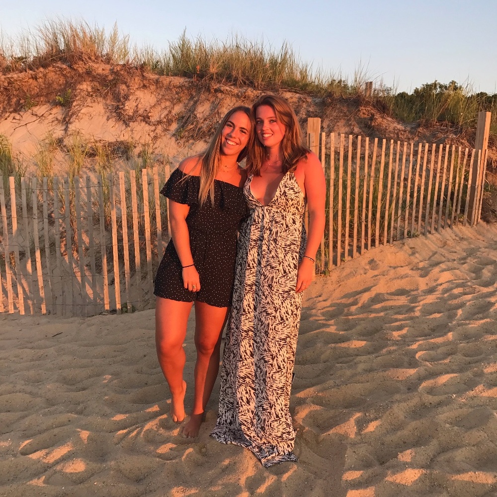 Navy and White Maxi dress